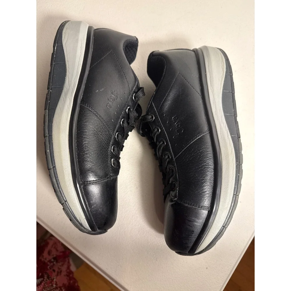 Joya Wave SwissTechnology Black Leather Slip Resistant Orthopedic Sneakers 7.5